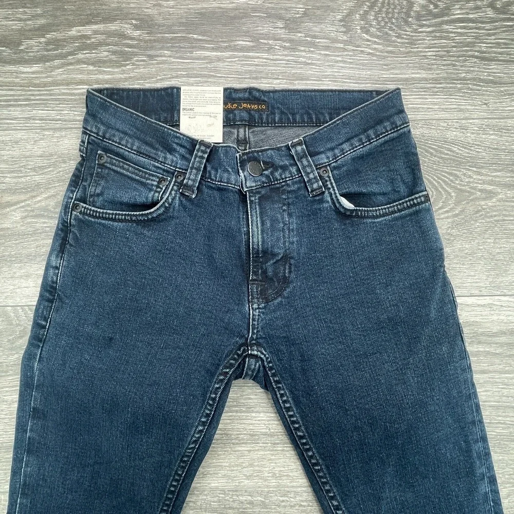 Nudie Jeans Tight Terry Mens 27x28 Blue Slim Skinny Stretch Grunge Organic New
